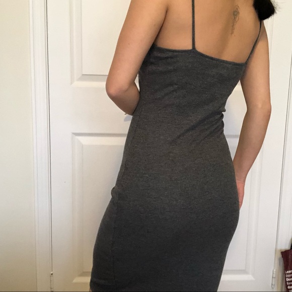 FOREVER21 Midi Grey Dress - Picture 4 of 4